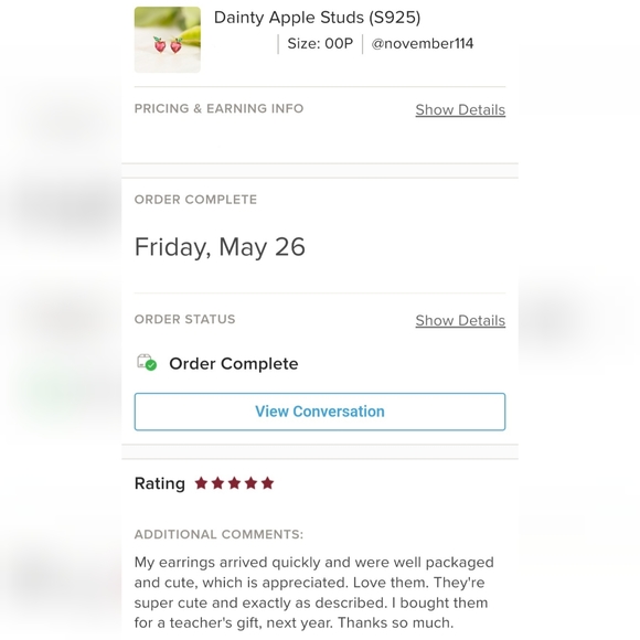 Dainty Apple Studs (S925) - Only 3 left! - Picture 10 of 11